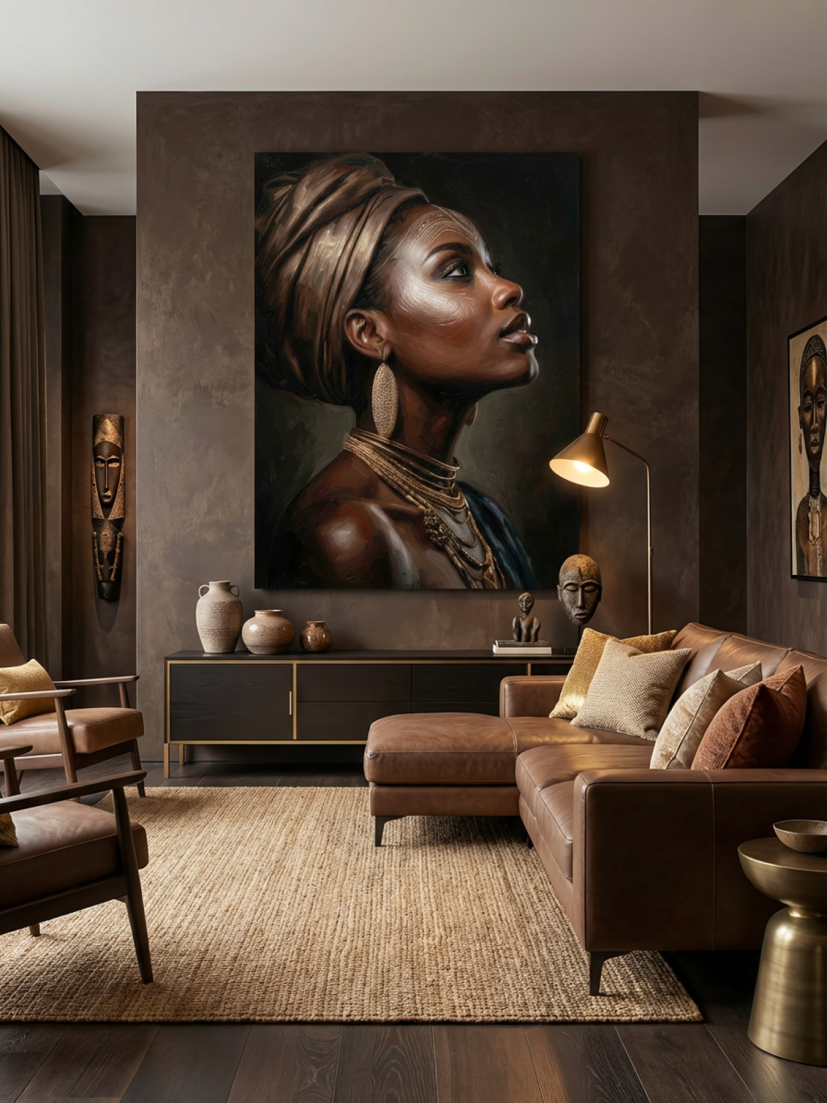 Firefly_deco interieur brun tableau toile design moderne 289391